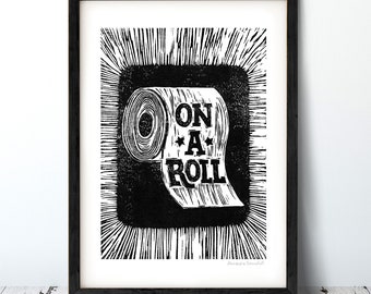 On A Roll Bathroom Print