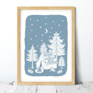 Home Together Woodland Camping Print