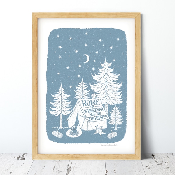 Home Together Woodland Camping Print