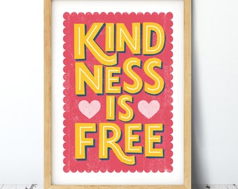 Kindness Typographic Print