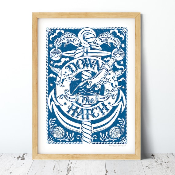 Down the Hatch Print - Etsy