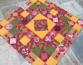 Vibrant Modern Wall Hanging Quilt 38" x 38"