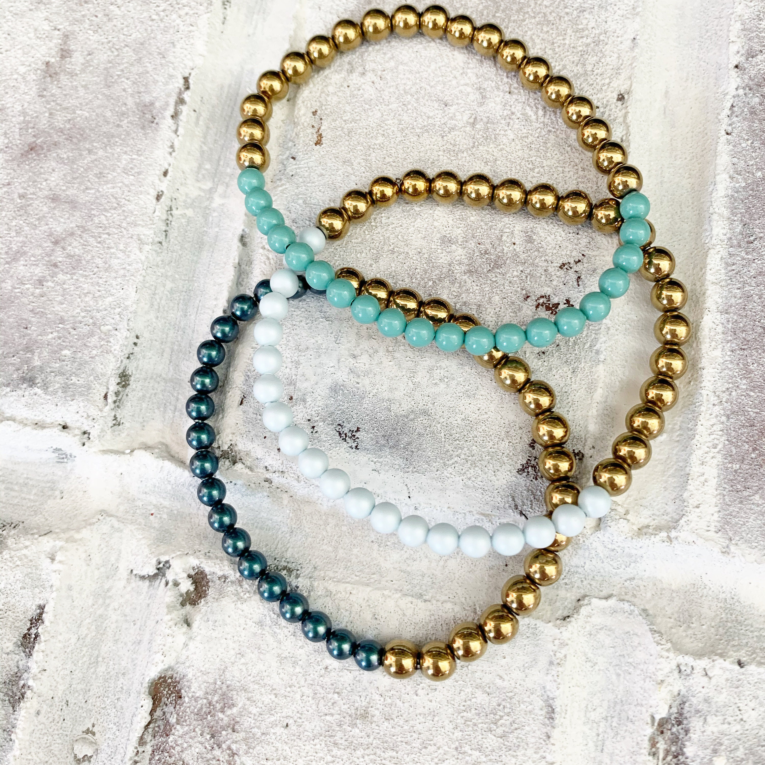 Jade Bead Bracelet Gold Bead Bracelet Gold Textured Chunky | Etsy