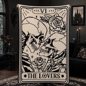 Mönster för virkad filt med Tarotmosaik till Skull Lovers | Guide till virkad filt med digital overlay och mosaik