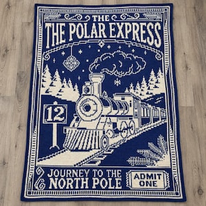 Polar Express Mosaic Crochet Blanket Pattern | Digital Overlay Mosaic Crochet Blanket Guide | Christmas Pattern