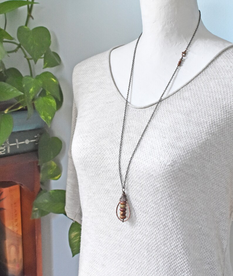 •INVOKE• red creek jasper + talisman + mixed metal necklace (26