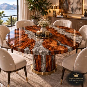 Pearl Gray Epoxy Resin Round Coffee Table, Live Edge Wood, Handmade Statement Furniture