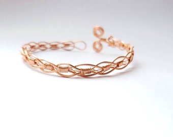 Copper wire Celtic bracelet, 7th Anniversary gift