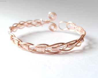 Celtic bracelet. Rose Gold bangle. Celtic cuff bracelet. Irish bracelet.  Celtic jewelry. Open cuff bracelet. Anniversary gifts for. Gift
