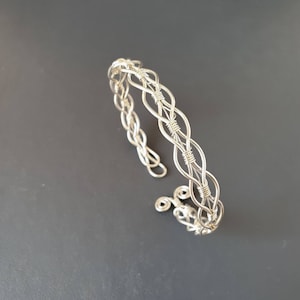 Celtic silver  bracelet UK , Adjustable bangle bracelet,  Wire wrapped jewelry, Birthday gift for her,  Celtic jewelry, Simple bracelet