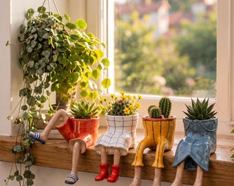 Großer Mid-Century Hänge-Übertopf, Baumrinden-Form und Dekor, europäische Keramik
