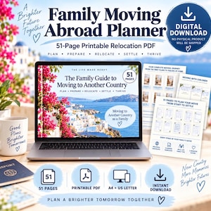 Family Moving Abroad Planner | Printable Relocation Checklist for Moving With Kids