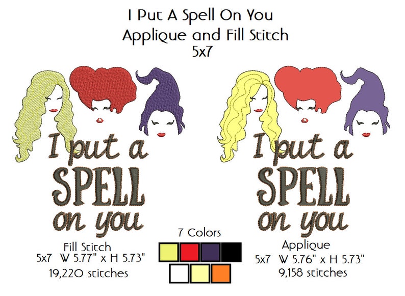 Hocus Pocus Sanderson Sisters Halloween Machine Embroidery Etsy
