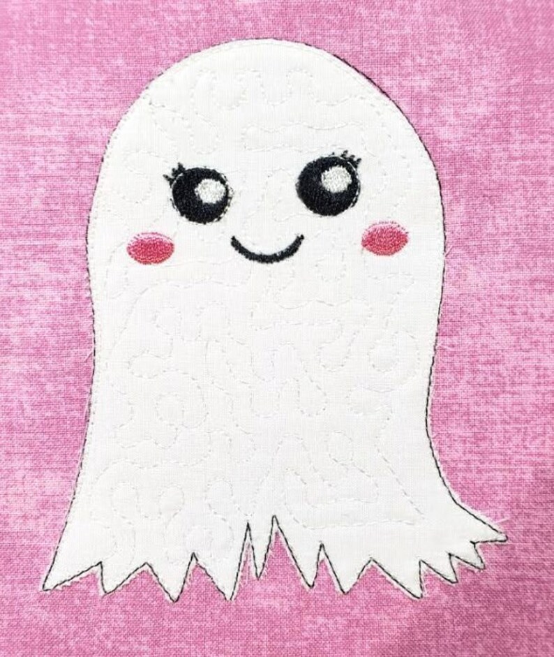 Cute Blushing Ghost TWO DESIGNS 3 Sizes Halloween Machine Etsy