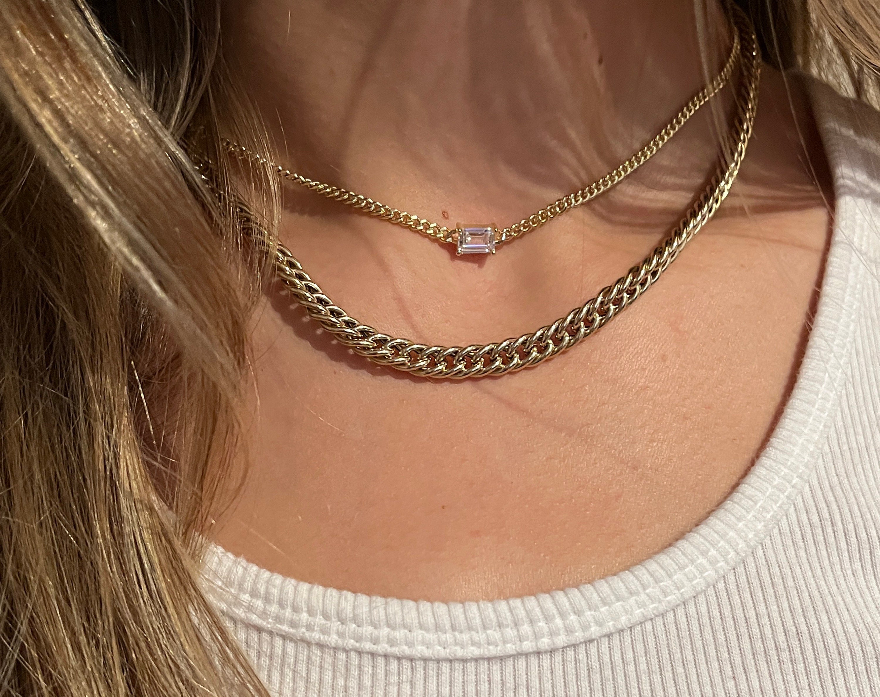Gorgeous 14k Thick Cuban Choker Glam 