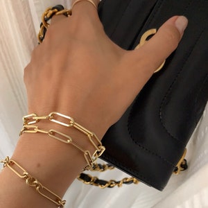 14k gold filled link bracelet - open link chain with lobster clasp (OVAL link) pictured 1St Photo -