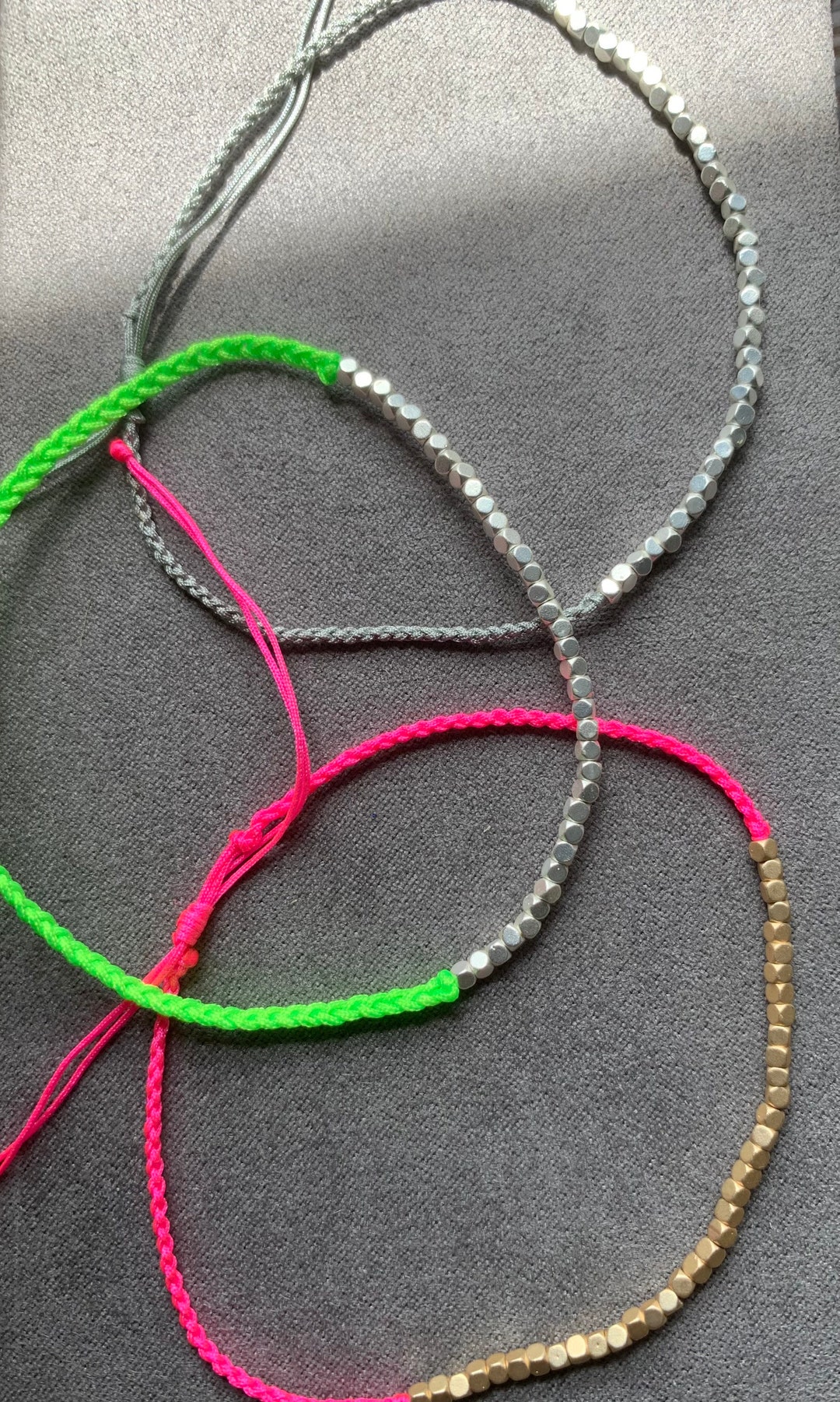 Rainbow String Anklets - - Etsy