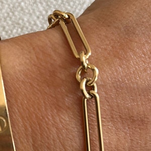 Paper clip multi link 14k gold chain bracelet • best selling chain• designer chain • blogger favorite • 14k paper clip chain 7.5
