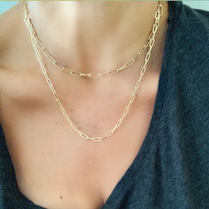 14k chain GOLD filled  • 14k open link chain 11mm •elongated link chain• chain choker 14k - NO fade with lobster clasp