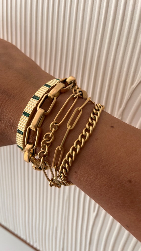 Green and gold cz diamond bracelets cuff pave bangle • blogger bracelet•  birthday bracelet • stud bangle green emerald cz 14k 925