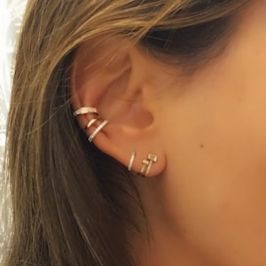 One skinny GOLD diamond  Ear Cuff-