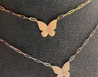 Sterling silver butterfly necklace