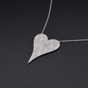 Pave Diamond Heart Necklace Graduation heart-shape Diamond - Etsy