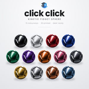 Kinetisk klickboll, mekanisk fidget-sfär, skrivbordsleksak (13 färger)