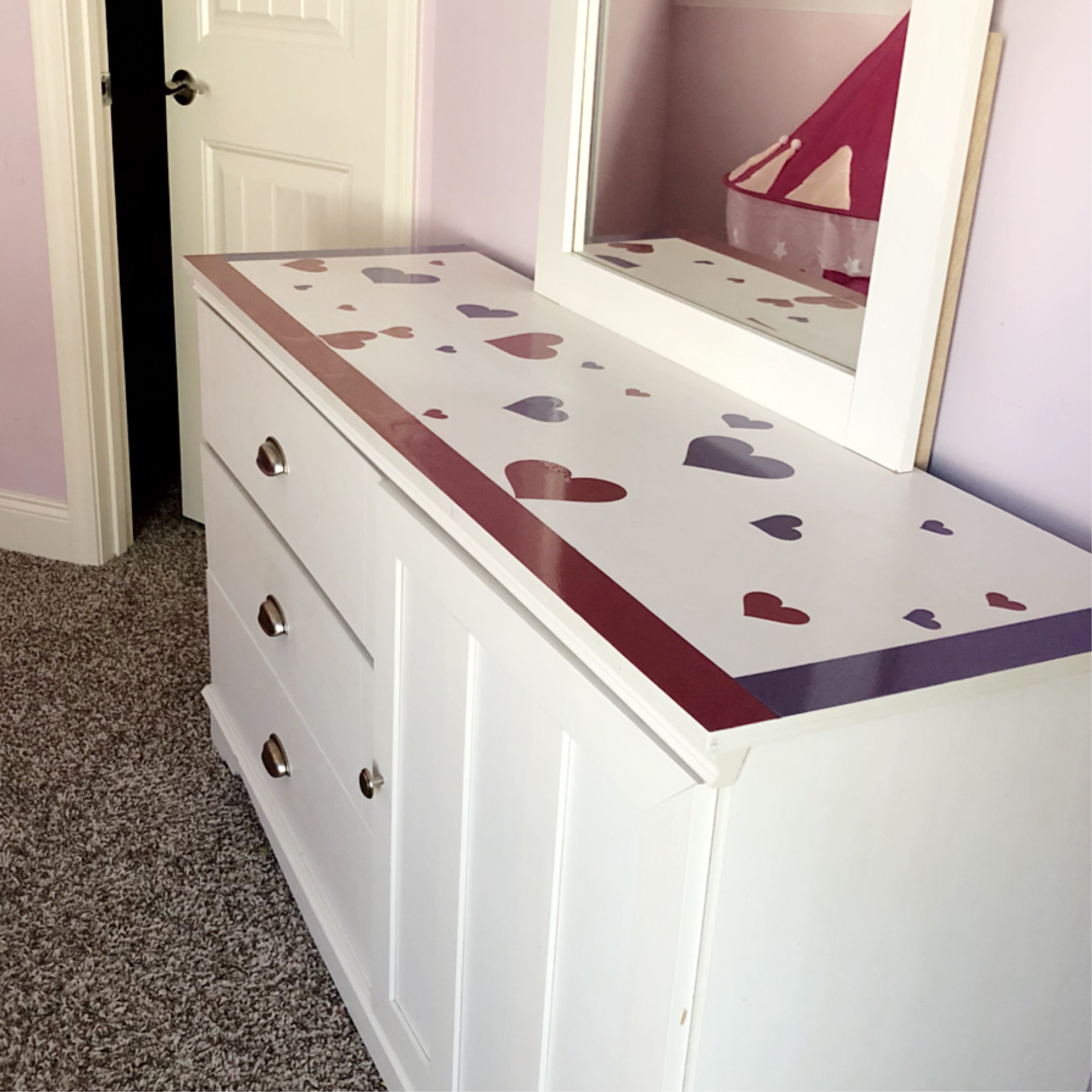 Calcomanías de muebles Vinilo corazón 2 colores Pegar | Etsy