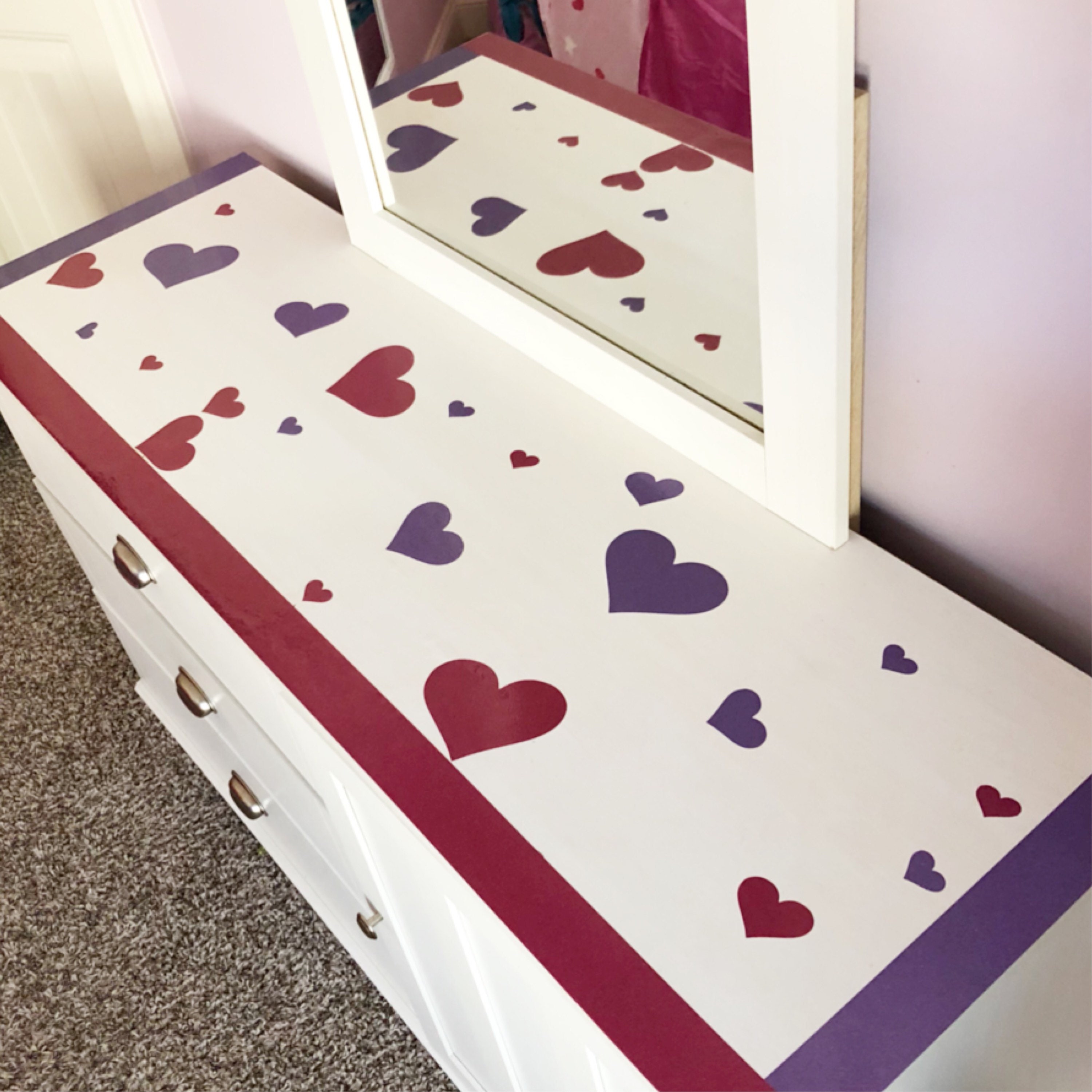 Calcomanías de muebles Vinilo corazón 2 colores Pegar | Etsy