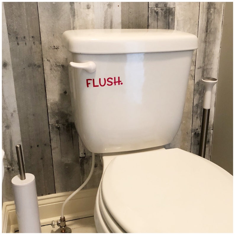 Flush Toilet Decal Custom Flush Toilet Sign Fun Decal for Child Bathroom Decor Kids Flush Vinyl Decal Fun Reminder to Flush image 1