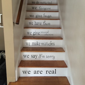Stairs Decal - Vinyl Decal for Staircase - Custom Color - In This House Vinyl - Home Removable Decor - Stairway Quote