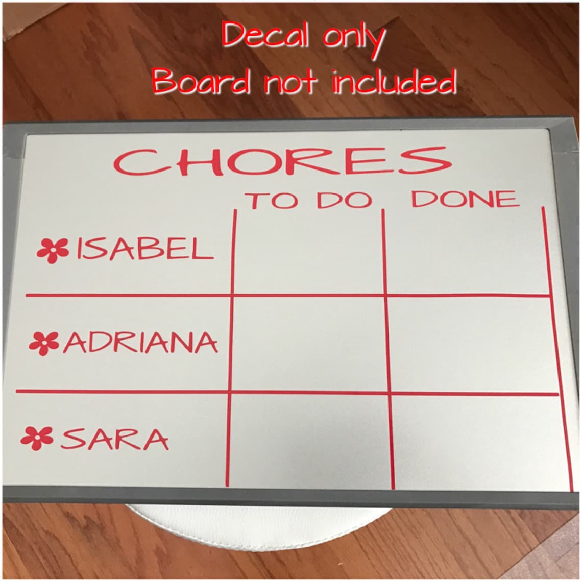 Personalized Chore Chart Vinyl Decal Customized Children - Etsy