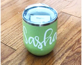 Light Green Name Tumbler - First Name Customized Cup - Last Name Personalized 12 oz Cup - Custom Word Stainless Steel Tumbler