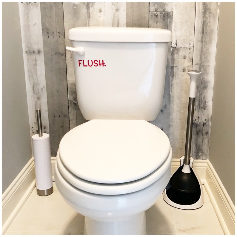 Flush Toilet Decal Custom Flush Toilet Sign Fun Decal for Child Bathroom Decor Kids Flush Vinyl Decal Fun Reminder to Flush image 4