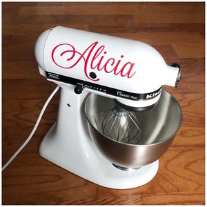 Personalized Name Decal - Customized Vinyl Decal - Stand Mixer Decal - 16 Fonts - KitchenAid Decal - Custom Small Appliance Sticker