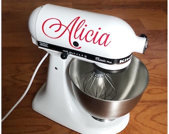 Personalized Name Decal - Customized Vinyl Decal - Stand Mixer Decal - 16 Fonts - KitchenAid Decal - Custom Small Appliance Sticker