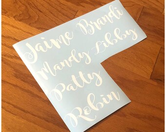 Name Vinyl Decal - Personalized Name Sticker - Label Name Decal - Custom Magnolia Name Decal - Tumbler Decal - Car Decal - Cup Decal