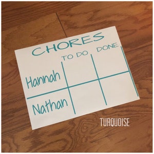 Personalized Chore Chart Vinyl Decal - Customized Children Chore ...