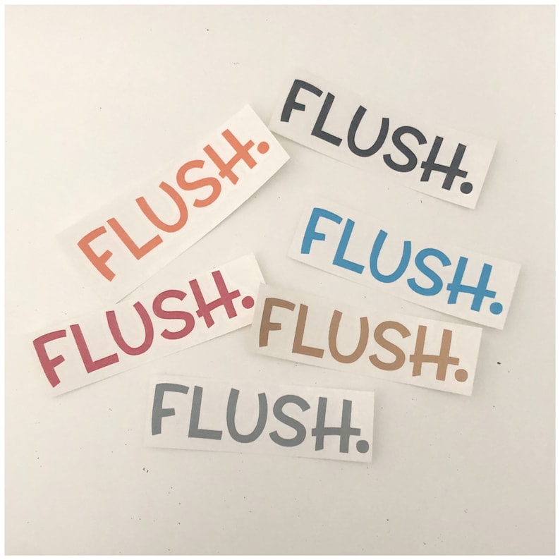 Flush Toilet Decal Custom Flush Toilet Sign Fun Decal for Child Bathroom Decor Kids Flush Vinyl Decal Fun Reminder to Flush image 5