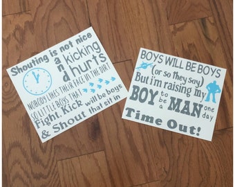 Time Out Chair Decal - Plane Dinosaur Prints Buzz Lightyear Vinyl - Boys Will Be Boys Decal for Corner Chair - Decal for Timeout Chair