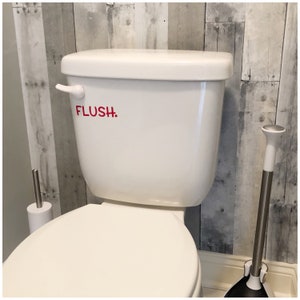 Flush Toilet Decal Custom Flush Toilet Sign Fun Decal for Child Bathroom Decor Kids Flush Vinyl Decal Fun Reminder to Flush image 3