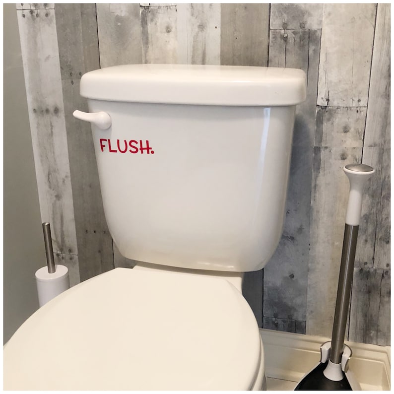 Flush Toilet Decal Custom Flush Toilet Sign Fun Decal for Child Bathroom Decor Kids Flush Vinyl Decal Fun Reminder to Flush image 3