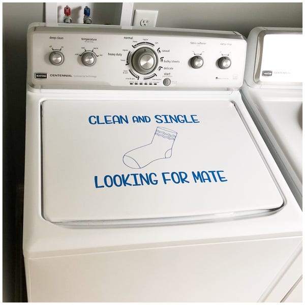 Washer Decal - Decor for Washing Machine - Custom Clean and Single Decal - Removable Decor for Renter - Fun Decorations for Laundry Room