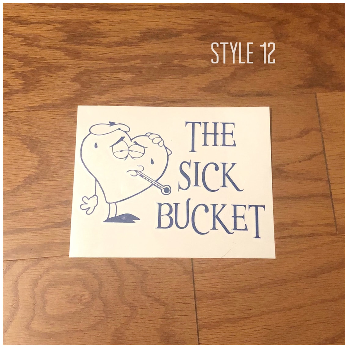Sick Bucket Decal Bucket Not Included Puke Bucket Vinyl Etsy