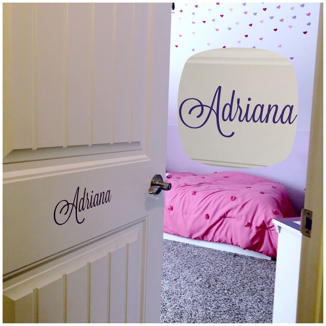 Name Door Decal Child Name Bedroom Door Decor Removable Adhesive Vinyl
