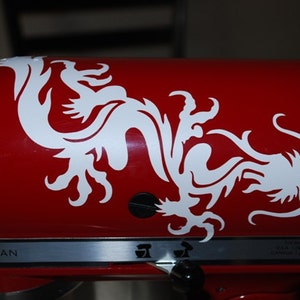 One Stylish Kitchen Mixer / Appliance Removable Vinyl Decal / Sticker Dragon for Cuisinart, KitchenAid, other appliances image 1