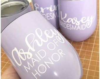 Personalized Coffee Cup - Customized Cup - Monogram 12 oz Cup - Stainless Steel Stemless Travel Tumblers - Press-In Lid - BPA Free Lid