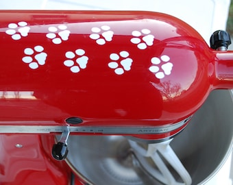 Paw Prints Dog Decal - Paw Print Cat Vinyl - Decorate Kitchen Mixer - Removable Vinyl Decal for KitchenAid Stand Mixer, Kitchen Aid Mixer