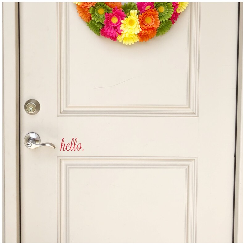 Custom Hello Sign for Front Door Vinyl Lettering Hello | Etsy